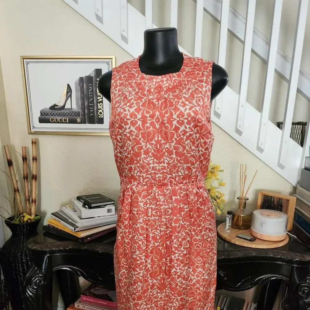 Tory Burch Coral Sleeveless Sheath Dress size 10